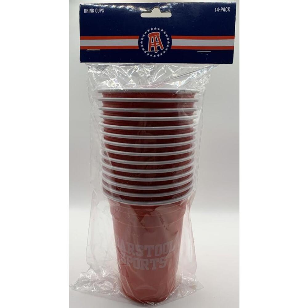 Barstool Golf Plastic Drink Cups Souvenir 18 oz Lot Of 14 Red NEW IN PACKAGE